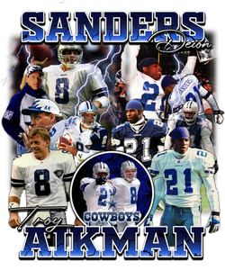 Dallas Cowboys DEION SANDERS X TROY AIKMAN Bootleg T-Shirt
